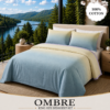 OMBRE Pure Cotton Premium size Bedsheet with 2 Pillow Covers | 300 TC | Textured Print | 108 x 108 Inches | Soft, Breathable, Skin Friendly & Fade Resistant | PVC Packing |
