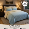 OMBRE Pure Cotton Premium size Bedsheet with 2 Pillow Covers | 300 TC | Textured Print | 108 x 108 Inches | Soft, Breathable, Skin Friendly & Fade Resistant | PVC Packing |