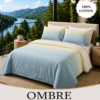 OMBRE Pure Cotton Premium size Bedsheet with 2 Pillow Covers | 300 TC | Textured Print | 108 x 108 Inches | Soft, Breathable, Skin Friendly & Fade Resistant | PVC Packing |