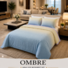 OMBRE Pure Cotton Premium size Bedsheet with 2 Pillow Covers | 300 TC | Textured Print | 108 x 108 Inches | Soft, Breathable, Skin Friendly & Fade Resistant | PVC Packing |