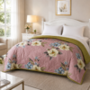 SNUGGLE Premium Ultrasonic Reversible Double Bed Comforter | All Season Quilt | Imported Glace Cotton (Cotton Feel) | Soft Microfiber Filling | 90 x 100 Inches | Light weight & Cozy | Attractive Bag Packing |