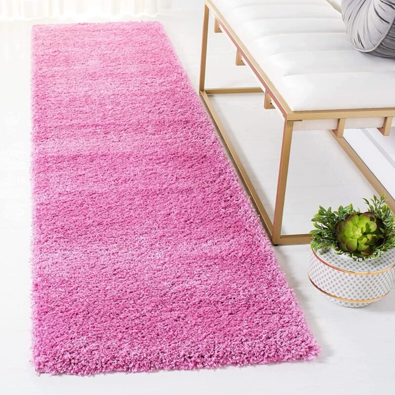 Dollivo Shaggy Carpet & Rug | Plain Pink |