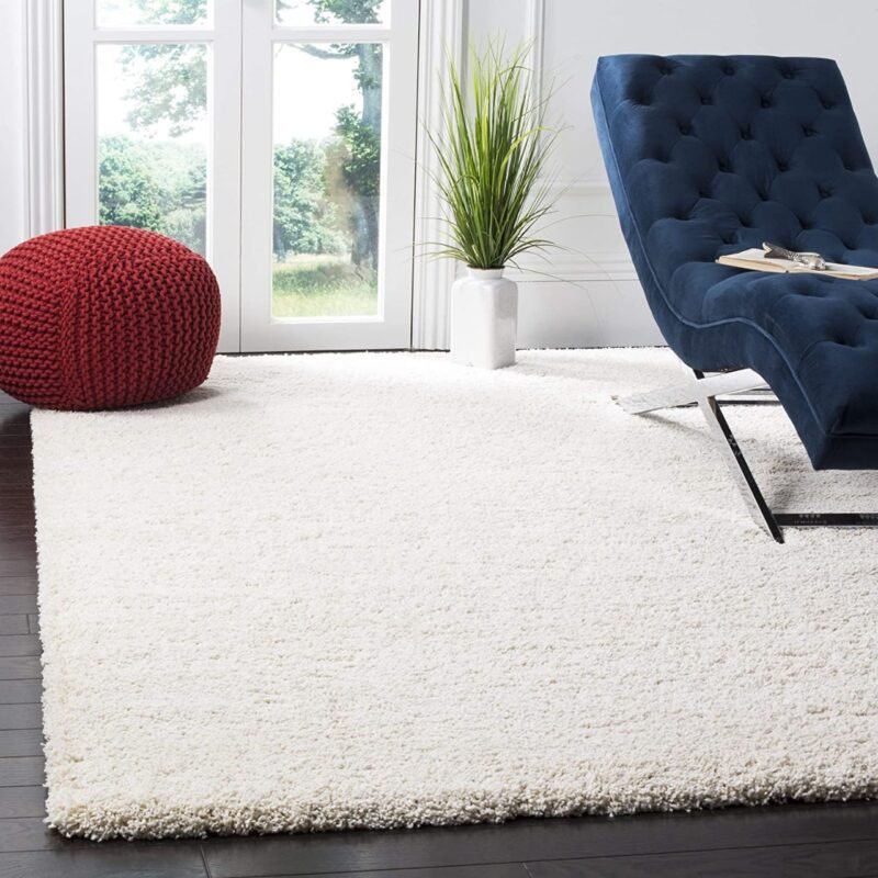 Dollivo Shaggy Carpet & Rug | Plain - White |