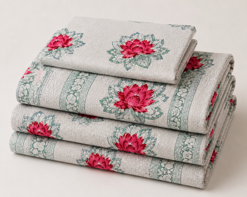 DORIYA Premium Cotton King Size Bedsheet Set –180 TC Heavy weight cotton_90x108 inches_228 x 274 cm