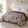 SNUGGLE Premium Ultrasonic Reversible Double Bed Comforter | All Season Quilt | Imported Glace Cotton (Cotton Feel) | Soft Microfiber Filling | 90 x 100 Inches | Light weight & Cozy | Attractive Bag Packing |