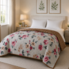 SNUGGLE Premium Ultrasonic Reversible Double Bed Comforter | All Season Quilt | Imported Glace Cotton (Cotton Feel) | Soft Microfiber Filling | 90 x 100 Inches | Light weight & Cozy | Attractive Bag Packing |