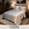 OMBRE Pure Cotton Premium size Bedsheet with 2 Pillow Covers | 300 TC | Textured Print | 108 x 108 Inches | Soft, Breathable, Skin Friendly & Fade Resistant | PVC Packing |