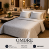 OMBRE Pure Cotton Premium size Bedsheet with 2 Pillow Covers | 300 TC | Textured Print | 108 x 108 Inches | Soft, Breathable, Skin Friendly & Fade Resistant | PVC Packing |