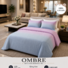OMBRE Pure Cotton Premium size Bedsheet with 2 Pillow Covers | 300 TC | Textured Print | 108 x 108 Inches | Soft, Breathable, Skin Friendly & Fade Resistant | PVC Packing |