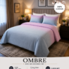 OMBRE Pure Cotton Premium size Bedsheet with 2 Pillow Covers | 300 TC | Textured Print | 108 x 108 Inches | Soft, Breathable, Skin Friendly & Fade Resistant | PVC Packing |