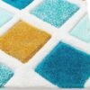 Dollivo Modern Polyester Anti Slip Shaggy Premium Quality Fluffy Rug and Carpet for Living Room, Bedroom, Dining Room, Kitchen, Home Office | Square - Blue White | All Sizes |