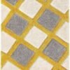 Dollivo Modern Polyester Anti Slip Shaggy Premium Quality Fluffy Rug and Carpet for Living Room, Bedroom, Dining Room, Kitchen, Home Office | Square - Yellow White | All Sizes |