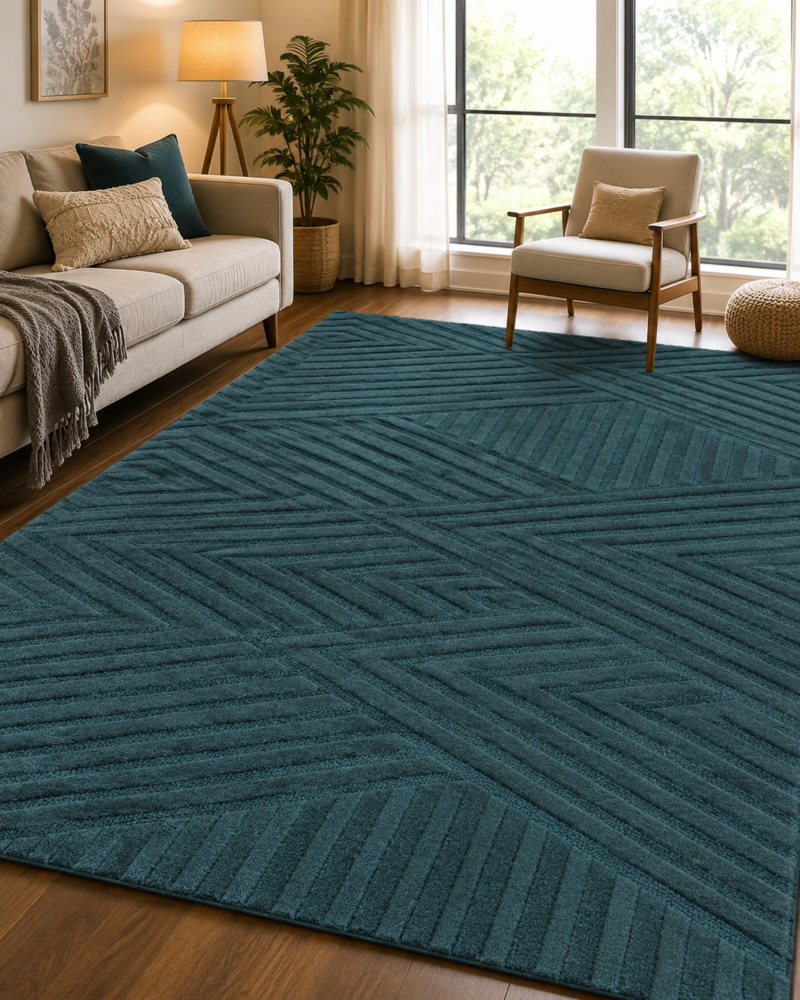 Asiatic Hague Teal Design Soft | Hand Tufted Carpet & Rug | Premium quality Qualeen | All Sizes |