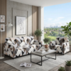 Printed Elastic Stretchable Sofa Cover set - 5 seater - Black & Gold Floral